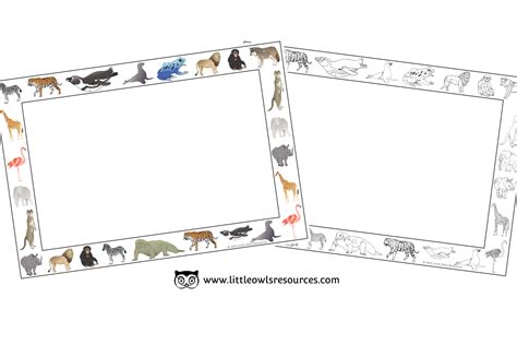 FREE Zoo Animal Border Sheets printable Early Years/EY (EYFS) resource/download — Little Owls ...