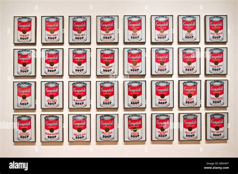 Andy Warhol's Campbell soup display, museum of modern art Stock Photo - Alamy