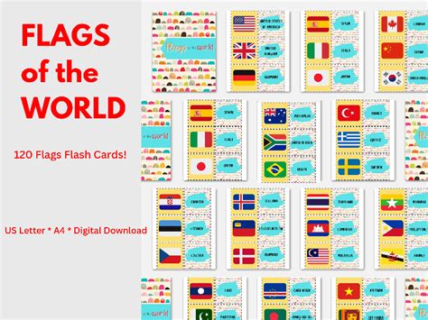 Printable Flags of the World Flash Cards - Paint The World With You