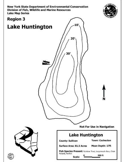 Lake Huntington Contour Map Region 3 - NYSDEC