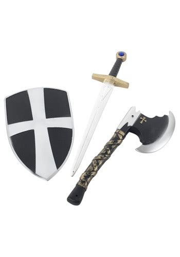 3 Piece Costume Crusader Weapon Set | Costume Accessories