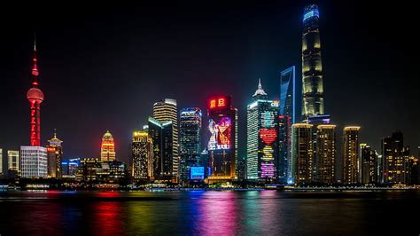 HD wallpaper: Cities, Shanghai, Building, China, City, Colors, Light ...