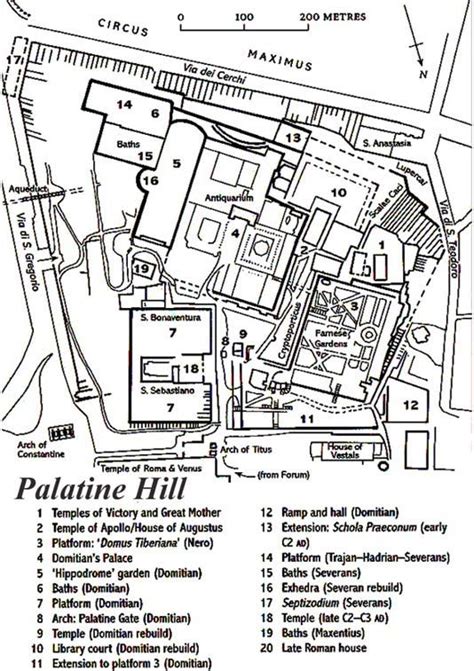 Map of the Palatine Hill | Roma | Pinterest | Palatine hill, Roman ...