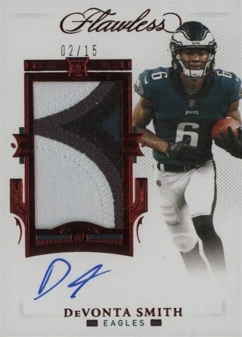 DeVonta Smith 2021 Flawless Rookie Patch Auto - Ruby #RPA-DVA Price ...