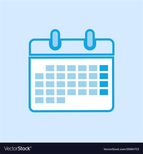 Calendar icon simple blue Royalty Free Vector Image