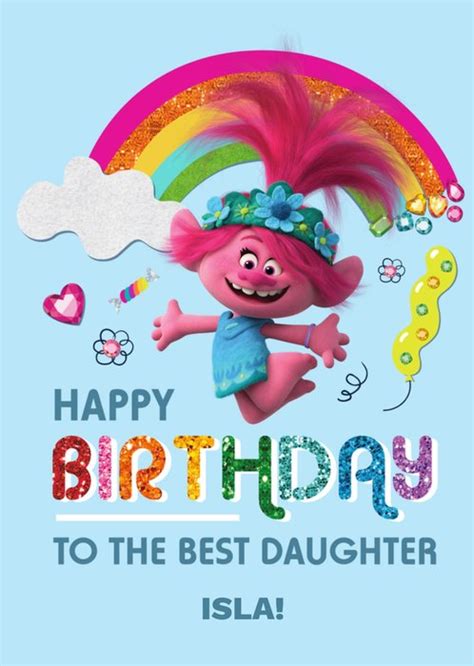 Trolls Princess Poppy Best Daughter Birthday Card | Moonpig