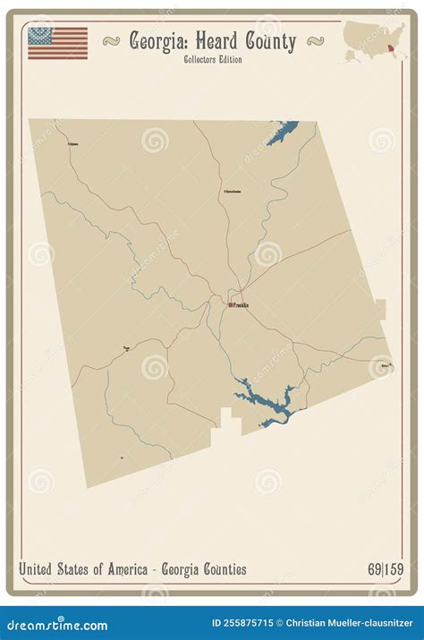 Map of Heard County in Georgia Stock Vector - Illustration of citizens ...