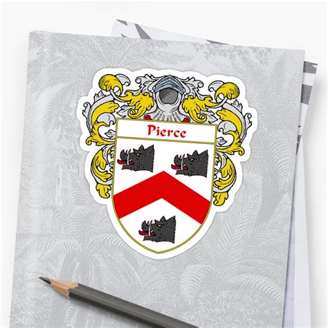 "Pierce Coat of Arms / Pierce Family Crest" Sticker by IrishArms ...