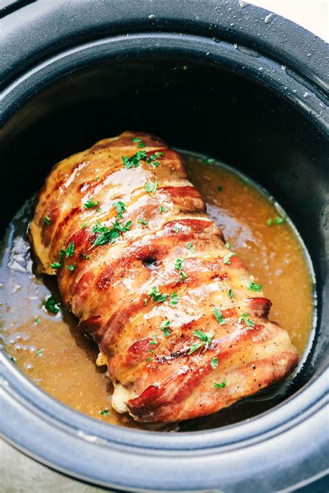 Slow Cooker Bacon-Wrapped Maple Pork slow cooks to tender and juicy perfection in th… | Slow ...