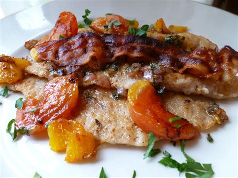 Filet of Sole a la Meuniere ~ Fried Filet of Sole with Oranges and Fresh Tomatoes ...