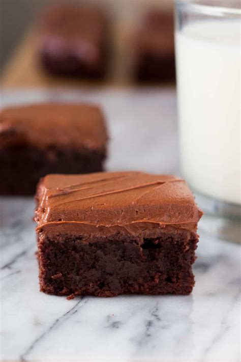 Fudge Brownies with Chocolate Frosting - Just So Tasty