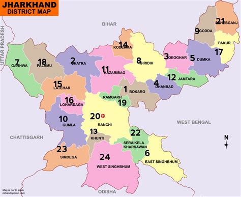 Jharkhand District Map of Harwichd District, West Bengal, India