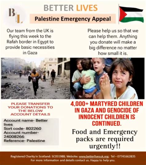 PALESTINE EMERGENCY APPEAL – betterlivesuk.org