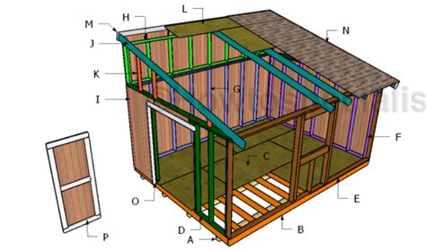 12x16 Lean to Shed Roof Plans | HowToSpecialist - How to Build, Step by Step DIY Plans