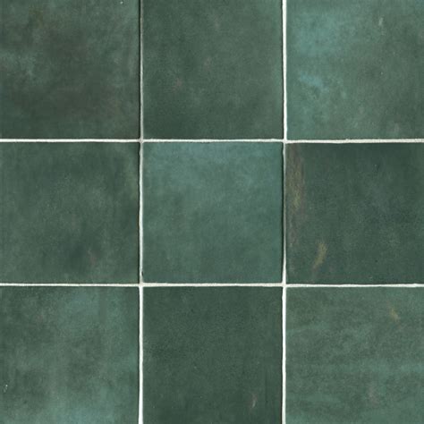 Cloé 5" x 5" Ceramic Tile in Green | Bedrosians Tile & Stone