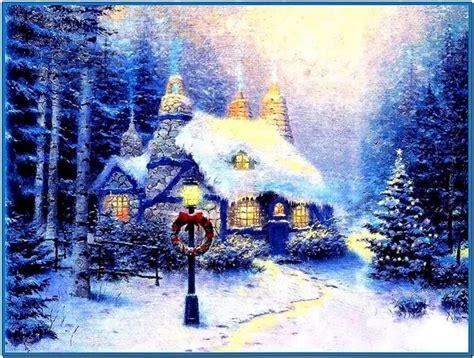 Snowy Cottage Screensaver Full - Download-Screensavers.biz