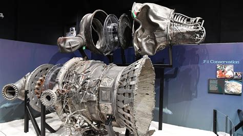 Apollo exhibit of recovered F-1 engines at The Museum of Flight - YouTube