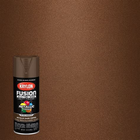 Krylon FUSION ALL-IN-ONE Satin Dark Copper Metallic Spray Paint and ...