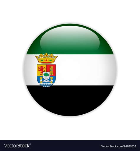 Flag Extremadura, button vector image. | Vector images, Extremadura, Flag