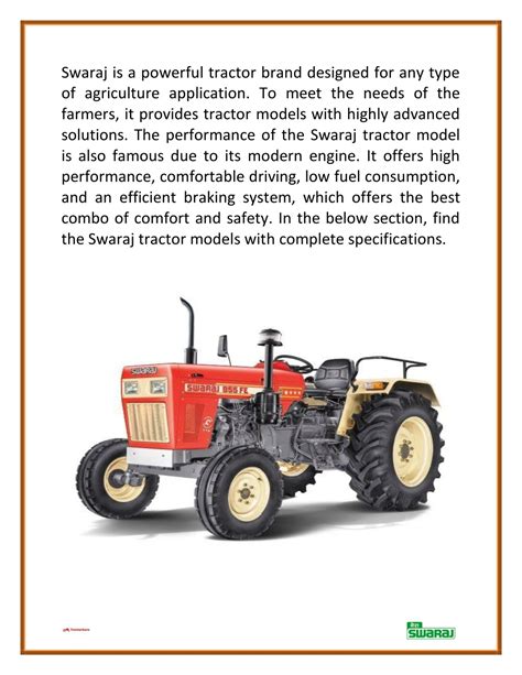 PPT - Swaraj Tractor Models in India with Complete Specifications PowerPoint Presentation - ID ...