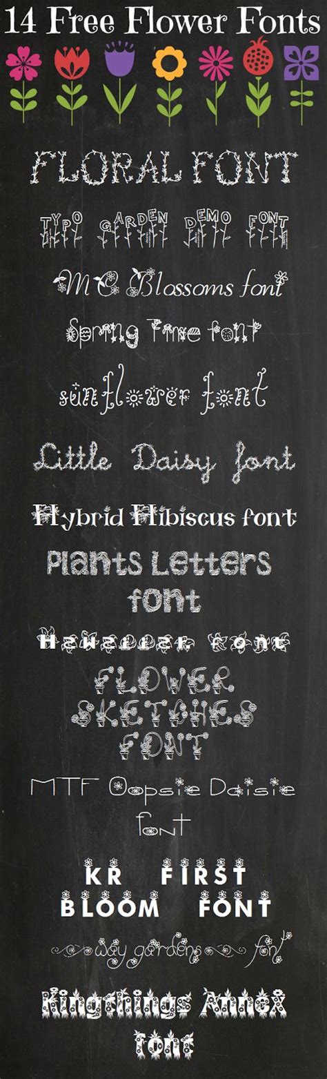 The Thriftiness Miss: 14 Fabulously Free Flower Fonts | Crafty Ideas | Typography fonts, Floral ...