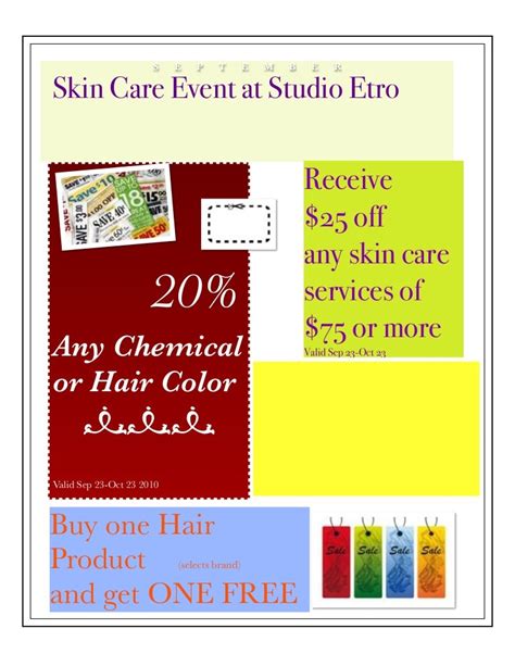 Skin Care Event Coupons