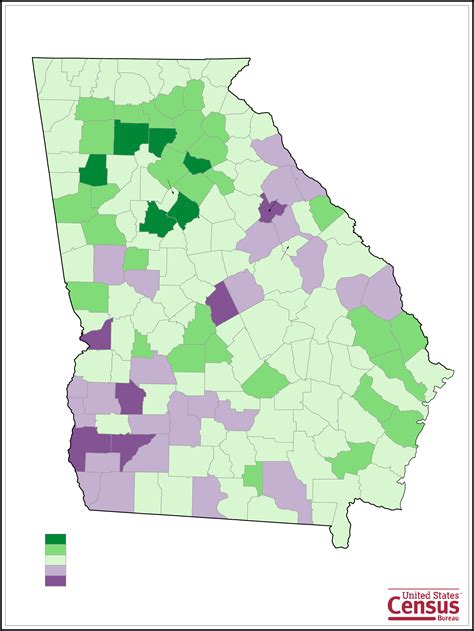 Georgia County Population Change Map Free Download