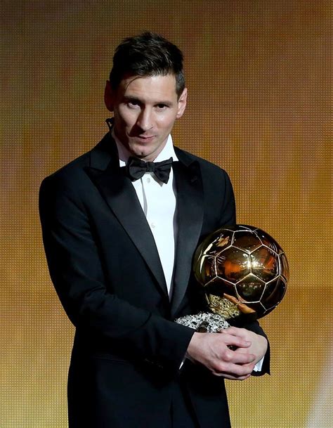 Lionel Messi accepts FIFA Ballon d'Or award