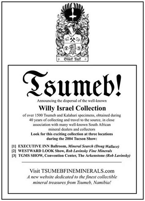 Tsumeb Fine Minerals - Arkenstone presents Tsumeb, Tsumeb Mine, Tsumeb Minerals, Fine Mineral ...