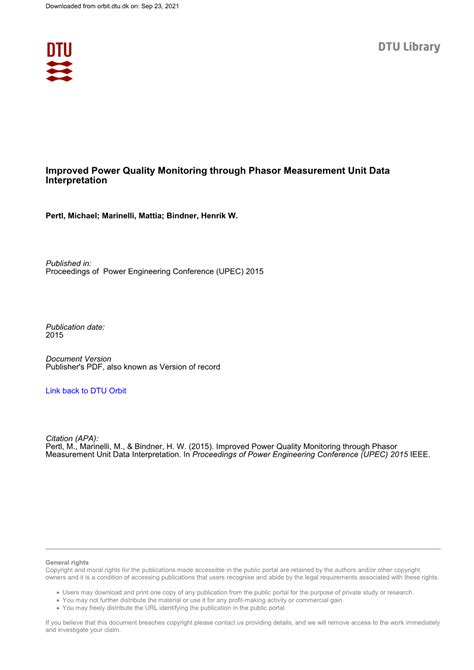 Improved Power Quality Monitoring Through Phasor Measurement Unit Data Interpretation - DocsLib