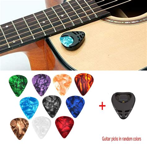 10 Pcs Guitar Picks & Guitar Pick Holder Set for Acoustic Guitar Electric Guitar Bass Ukulele ...