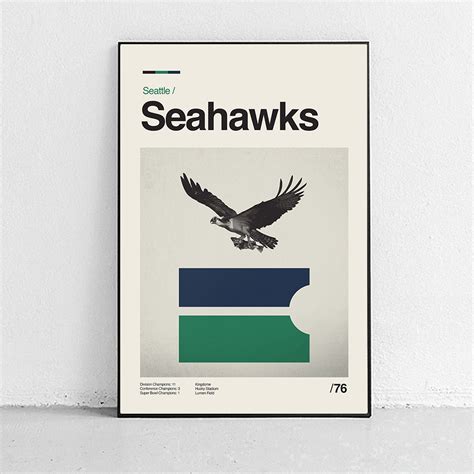 Seattle Seahawks vintage poster – Sandgrain Studio