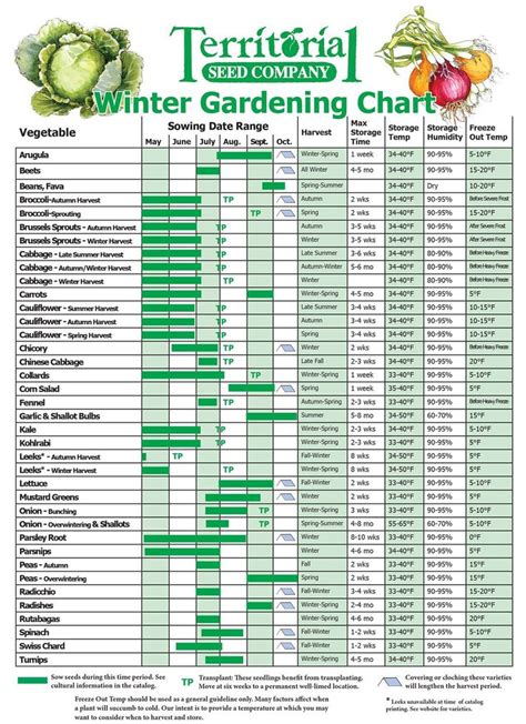 Fall & Winter Growing Guides: Winter Planting Chart from Territorial ...