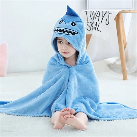 Kids Bathrobe Animal Hooded Beach Towel Bathrobes For Boys Girls ...