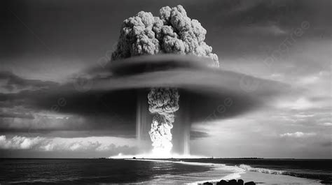 Black And White Photo Of A Nuclear Explosion Background, Pictures Of ...