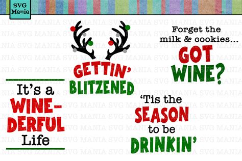 Funny Christmas Wine Glass SVG Bundle, Wine Glass Decal SVG