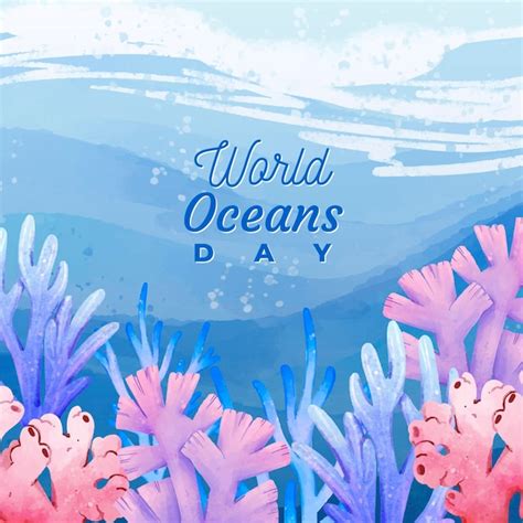 Premium Vector | World oceans day theme