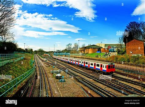 London Transport Train at Acton Town, London Stock Photo - Alamy