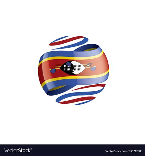 Swaziland flag on a white Royalty Free Vector Image