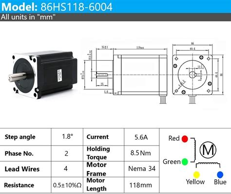 NEMA 34 Stepper Motor Specs, Wiring Datasheet, 50% OFF