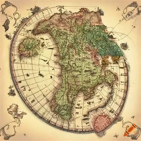 Victorian style fantasy world map on Craiyon