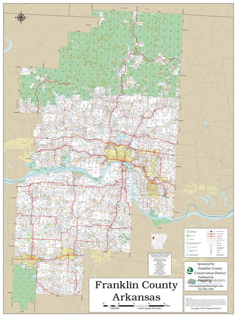 Franklin County Arkansas 2023 Wall Map | Mapping Solutions