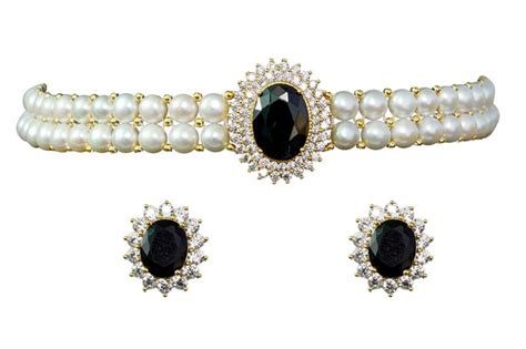 Black pearl chokers - Hyderabad Jewels And Pearls - 3366278