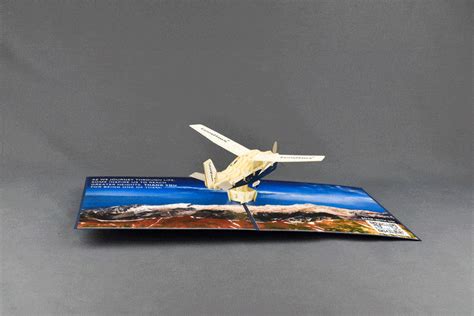 Plane and Mountain Landscape - Non-Profit Organization - Thank you card - Awesome 3D Cards