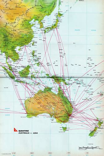 Qantas Asia route map, 1992 | Qantas Airways Asia route map … | Flickr