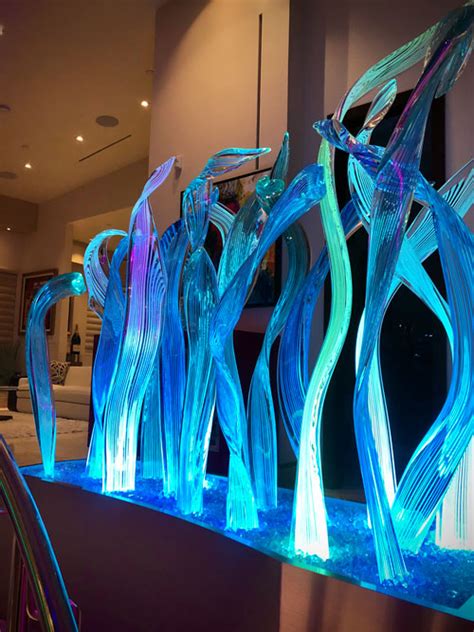 Glass Sculptures are lit using LED Lighting from Ecolocity LED