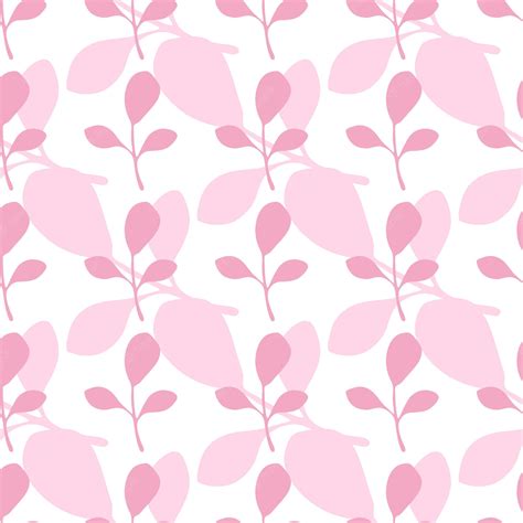 Premium Vector | Pink leaves vector seamless pattern on white background. backdrop in flat style ...