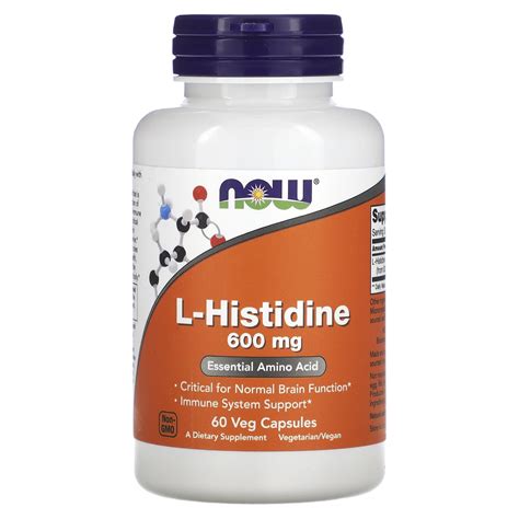 NOW Foods, L-Histidine, 600 mg, 60 capsules végétariennes