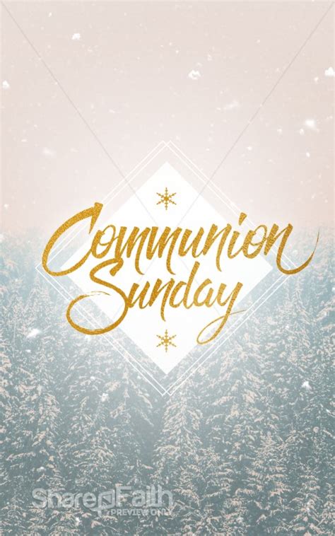 Winter Communion Sunday Christian Church Bulletin | Communion Prayer Bulletin Covers