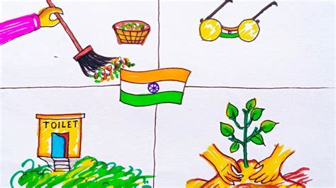 Swachh Bharat Abhiyan Drawing | Swachh Bharat Poster Drawing | Clean India Green India Drawing ...